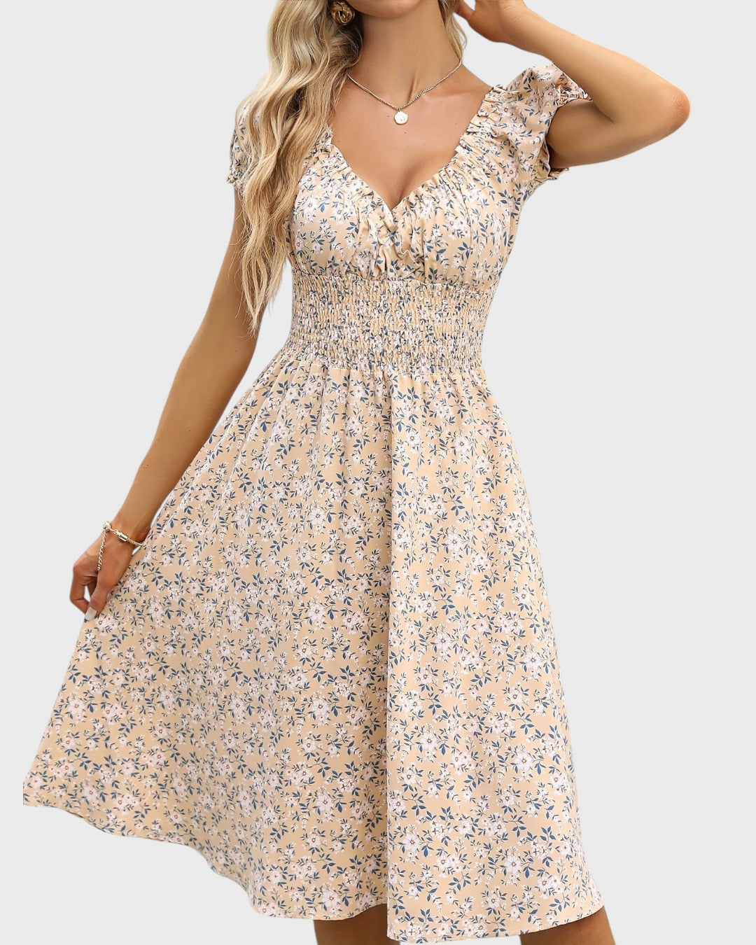 Noor™ | Floral Dress with Puff Sleeves