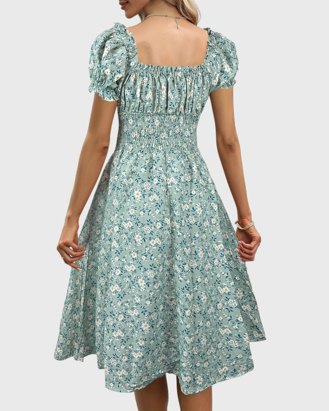 Noor™ | Floral Dress with Puff Sleeves