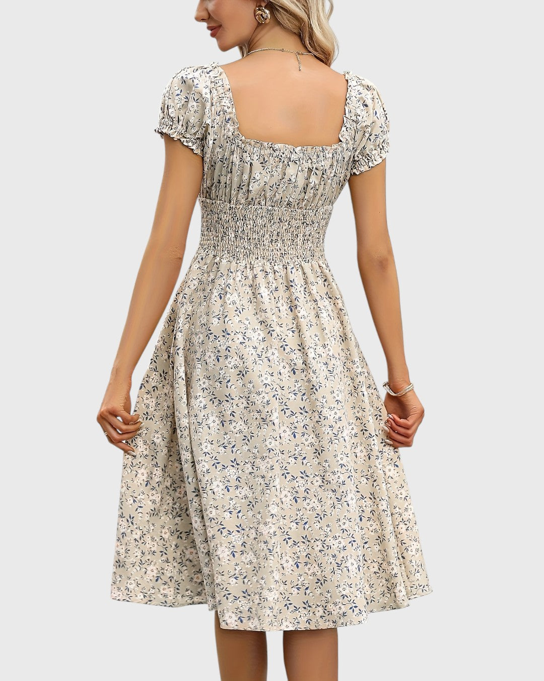 Noor™ | Floral Dress with Puff Sleeves