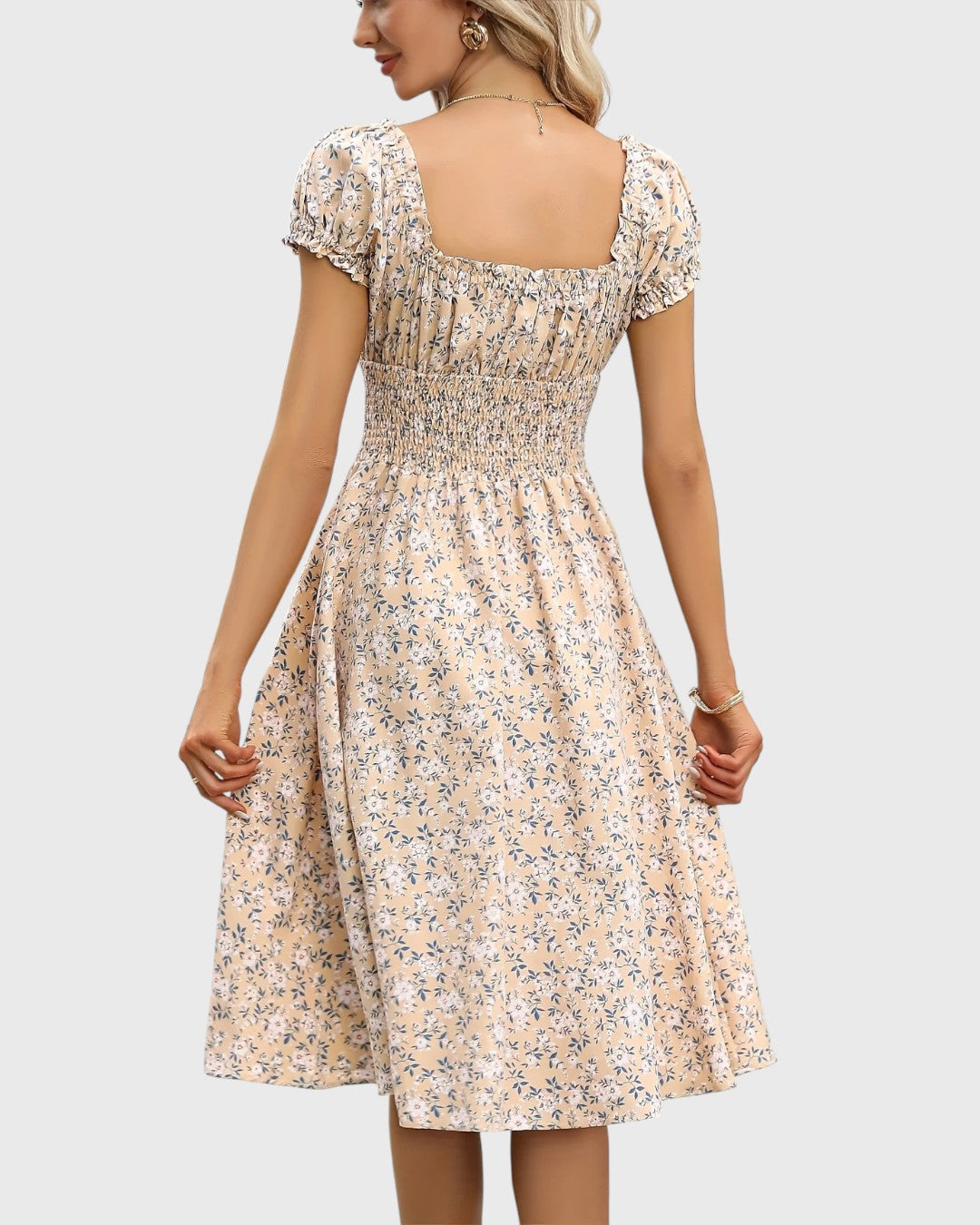 Noor™ | Floral Dress with Puff Sleeves