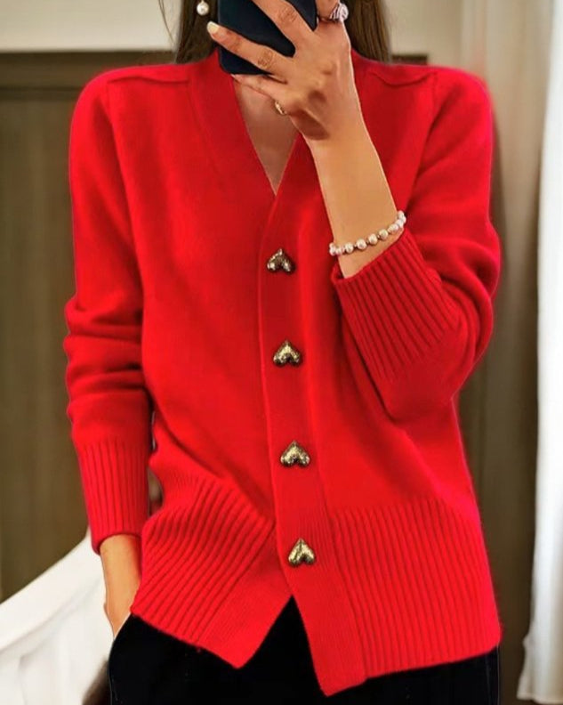Emily™ | Soft cardigan with heart buttons